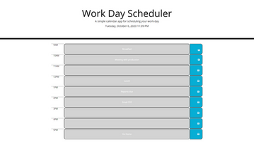 Work day scheduler